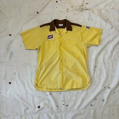 Vintage 1950s Schlitz Beer Advertising Patch Cotton Button Up Bowling Shirt L/XL • $175