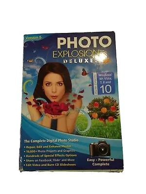 PHOTO EXPLOSION Deluxe V5 Windows 7 8 10 Digital Photo Editing PC Software • $8