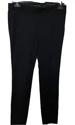 ZARA SIZE UK S BLACK NARROW STRAIGHT LEG TROUSERS Side Zip Lovely Fabric NEW • £20