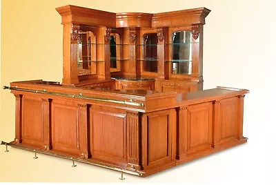 10ft. Oak Wood / Cocktail Bar With Marble Top - Bar Cabinet - Bar 255OAK • $10894