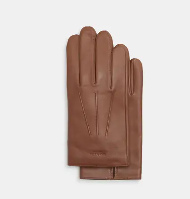 COACH Leather Gloves Men's Size M And L (Dark Saddle) • $74