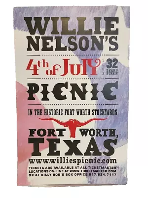 Willie Nelson Concert Poster 07-04-2005 Fort Worth Stockyards TX SIZE 22 X14  • $24.99