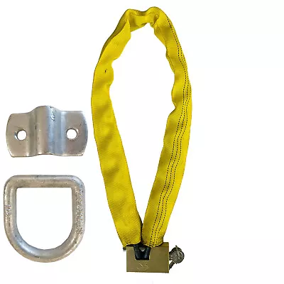 MOTORBIKE MOTORCYCLE CHAIN LOCK 1.2m X 10mm With FOLDING WALL / GROUND ANCHOR • £27.49