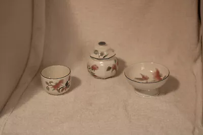 Mikasa Continental F3003 Silk Flowers Condiment Jar And 2 Bowls • $19