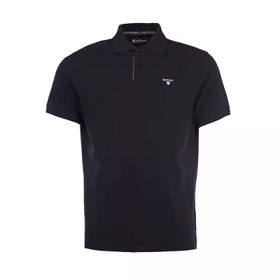 Barbour Tartan Pique Polo Shirt Black Modern • £44.96