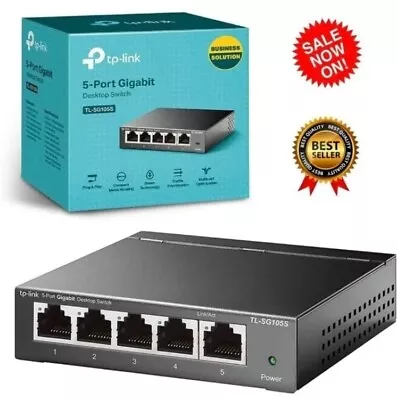 TP-LINK 5 Port Gigabit Desktop Fast Ethernet Switch LAN Network Splitter Hub • £19.95