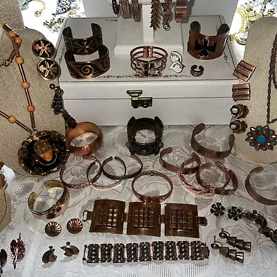 Vintage Copper Jewelry  Lot 50+Pieces Signed & Unsigned Rebajes Matisse Bell • $300