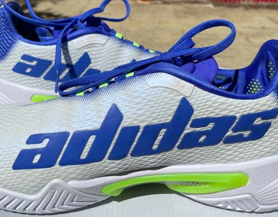 $160 • Buy Adidas Barricade White/Green/Sonic Ink Men's Hardcourt Tennis Shoes US 9