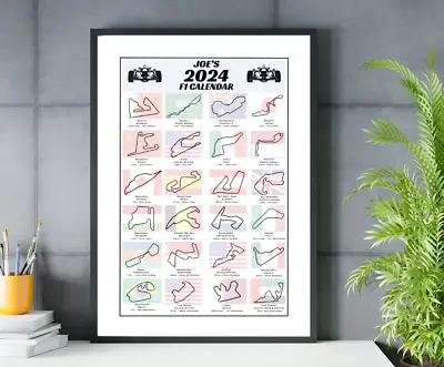 Personalised 2024 Formula 1 Print Calendar Circuit Poster F1 Racing Wall Art F1 • £6.99