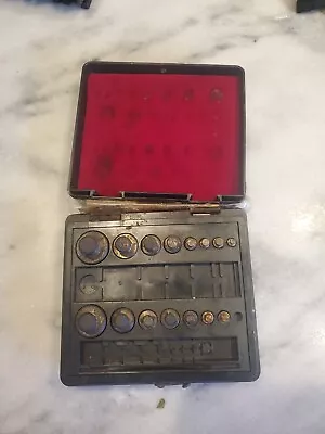 Vintage OHAUS 5601 Apothecary Scale Gram Weight Set With Case Incomplete Set • $20