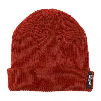 Vans Off The Wall Mismoedig Beanie Rust Red Cuff Hat 100% Acrylic New NWT • $17.99