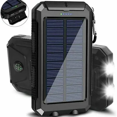 $17.99 • Buy 50000mah Solar Power Bank Portable Dual USB Phone Charger External Battery AU