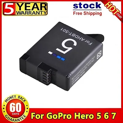 High Capacity Battery AHDBT-501 For Go Pro Hero 5 Black Hero5 Hero 6 Hero 7 • $16.80