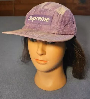 SUPREME New York Purple Tie Dye Ripstop Camp Cap 5 Five Panel Hat Made In USA • $55