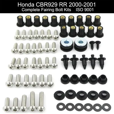 Fit For HONDA CBR929RR 2000-2001 Complete Fairing Cowling Bolts Kit Nuts Screws • $23.79