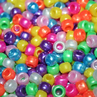 £2.99 • Buy SALE 🌟 3 For 2 🌟 100 Pony Beads Mixed 9x6mm Barrel Shape For Jewellery Making