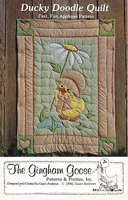 DUCKY DOODLE  Machine Appliquéd Baby Quilt PATTERN  Hand Tied. • $8.50