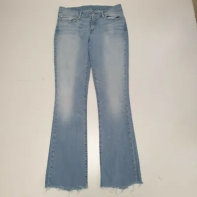 Qq643 Womens Levi's Light Blue Straight Stretch Demi Curve Denim Jeans L W30 L30 • £19.99