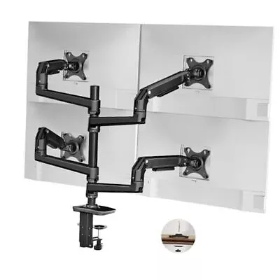 4 Monitor Stand For Desk Quad Monitor Mount For Screens Up Desk-4-Quad Black • $744.92