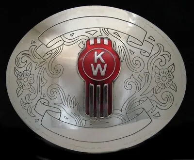 Wd01187 Awesome Vintage 1988 *kenworth* Trophy Style German Silver Buckle • $65