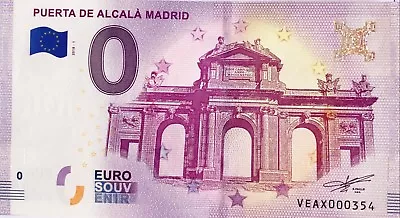 Ticket 0 Zero Euro Schein Memory Puerta Of Alcala Madrid 2018-1 • £6.73