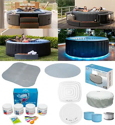 MSPA Inflatable Hot Tub 4/6 Persons Bladder Spa Covers Filters Chemical Kit UK • £349.99