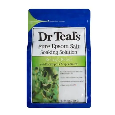 £10.43 • Buy Dr Teal's Pure Epsom Salt Soaking Solution Relax & Relief Magnesium Oils 1.36kg