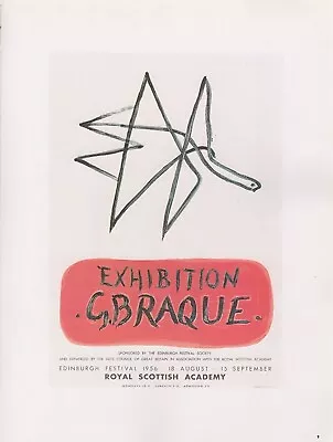 1989 VINTAGE  BRAQUE EXHIBITION  EDINBURGH MOURLOT MINI POSTER COLOR Lithograph • $7.20