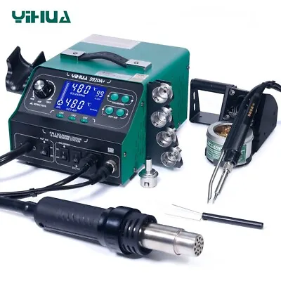 YIHUA 992DA+ LCD With Smoking Solder Iron Vacuum Pen BGA Rework Station • $289.99