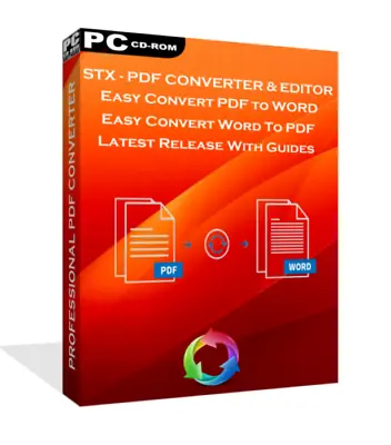 £7.99 • Buy PRO STX PDF Converter Viewer & Editor Easy Convert + Edit Word To PDF Text DVD