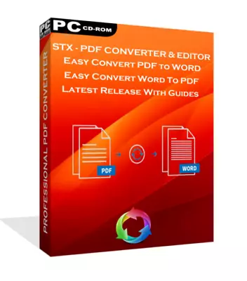 PRO STX PDF Converter Viewer & Editor Easy Convert + Edit Word To PDF Text DVD • £7.99