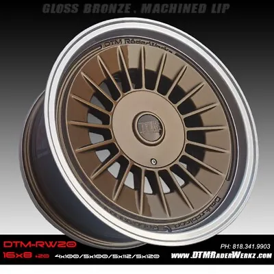 16x8 +20 Bronze 4x100 5x100 RW20 Wheels Rims BMW E30 84-91 M-Fan • $848