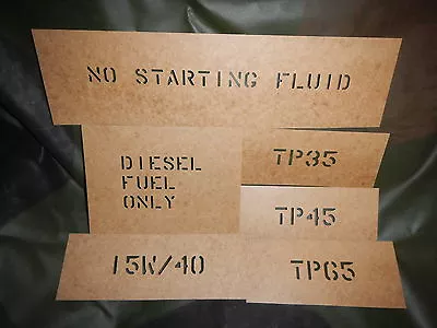 CUCV Oilboard Stencil Set M1009 M1008 M1028 M1010 Military Truck Blazer Chevy K5 • $25