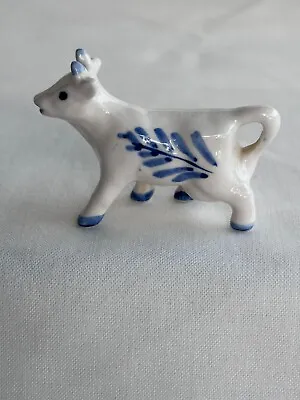 Vintage Miniature Porcelain Cow Blue Delft  Figurine Blue And White • $15