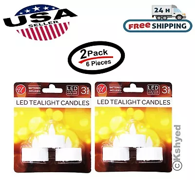 Battery Operated LED Flameless Tea Light Candles W/ Timer Long Lasting (2 Pack) • $9.99