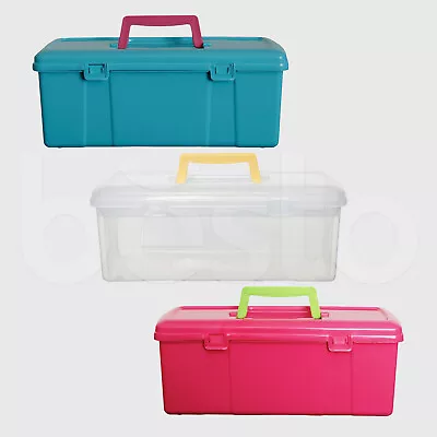 Plastic Utility Art Craft Sewing Fun DIY Storage Tool Box Organizer Carry Case • £10.20