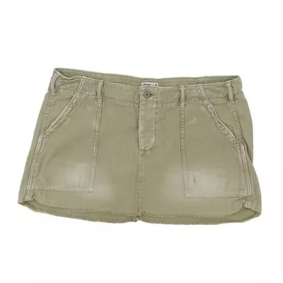 American Eagle Y2K 2000s Tan Khaki Bleached Micro Mini Skirt Low Rise Distressed • $35