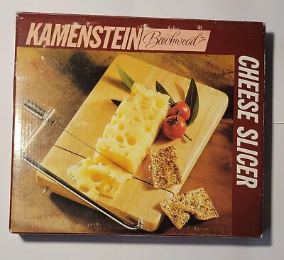 $24.99 • Buy Vtg Kamenstein Beechwood Wire Cheese Slicer Cheese Board With Box *