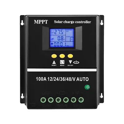 4000W MPPT 100AMP Solar Charge Controller 12V 24V 36V 48V DC Battery Regulator • £37.99
