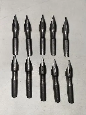 Vintage Dip Nibs X10 NOS D.Leonardt & Co. Grey Ball-pointed Pen #526f New • $7.99