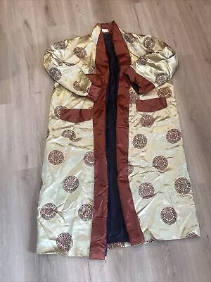 Vintage Men’s Silk Robe - Chinese - Dragons Symbols - Size XL - No Robe Tie  • $49.99