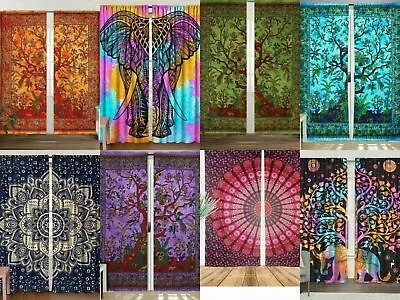 £23.46 • Buy Indian Mandala Curtains Cotton Hippie Tapestry Decor Window Curtain Wall-Hanging