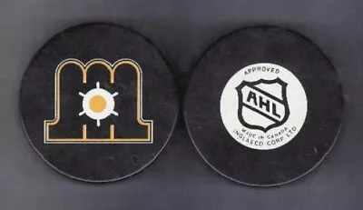 GAME PUCK - AHL MAINE MARINERS OFFICIAL Light Orange Line 1987-92 #RLND • $35