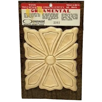 Wood Applique Ornamental Moulding Furniture Wall Accent Floral Rosette 4 X4.75  • $7.47