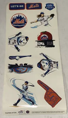 New York Mets Lets Go Logo Mr Met #1 Team Homerun Bat Citi Perks Sticker Sheet • $9.74
