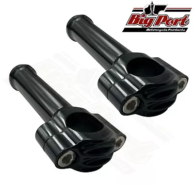 Motorcycle 1  Handlebar High Riser CNC Black Alloy Bobber Chopper Custom Harley • £59.99