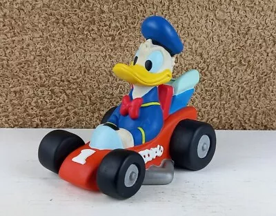 Vintage Disney DONALD DUCK RACING CAR 7  BULLYLAND Money Box Piggy Bank Figure • £19.99