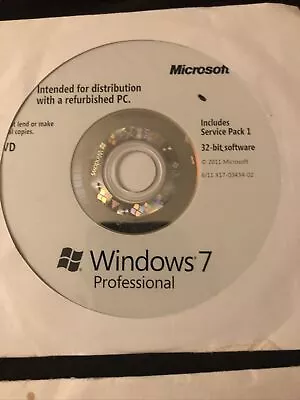 $26 • Buy Microsoft Windows 7 Professional 32/64 Bit Software Lot With System Recovery