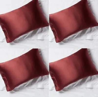 4 Standard Satin Solid Pillowcases  Room Essentials™ Red  OEKO-TEX® • $14.95