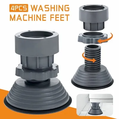 4X Adjustable Washing Machine Anti Vibration Pad Shock Non Slip Feet Mat Upgrade • £10.99